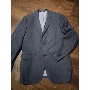 Banana Republic Sport Coat Mens 40R Blue Plaid Linen Slim Fit Blazer Jacket